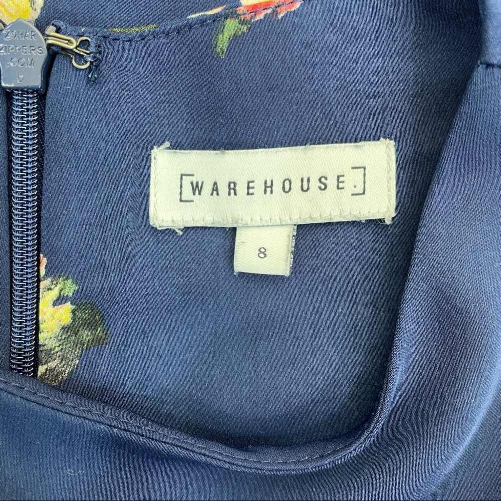 Warehouse Navy Floral Shift Dress View 5